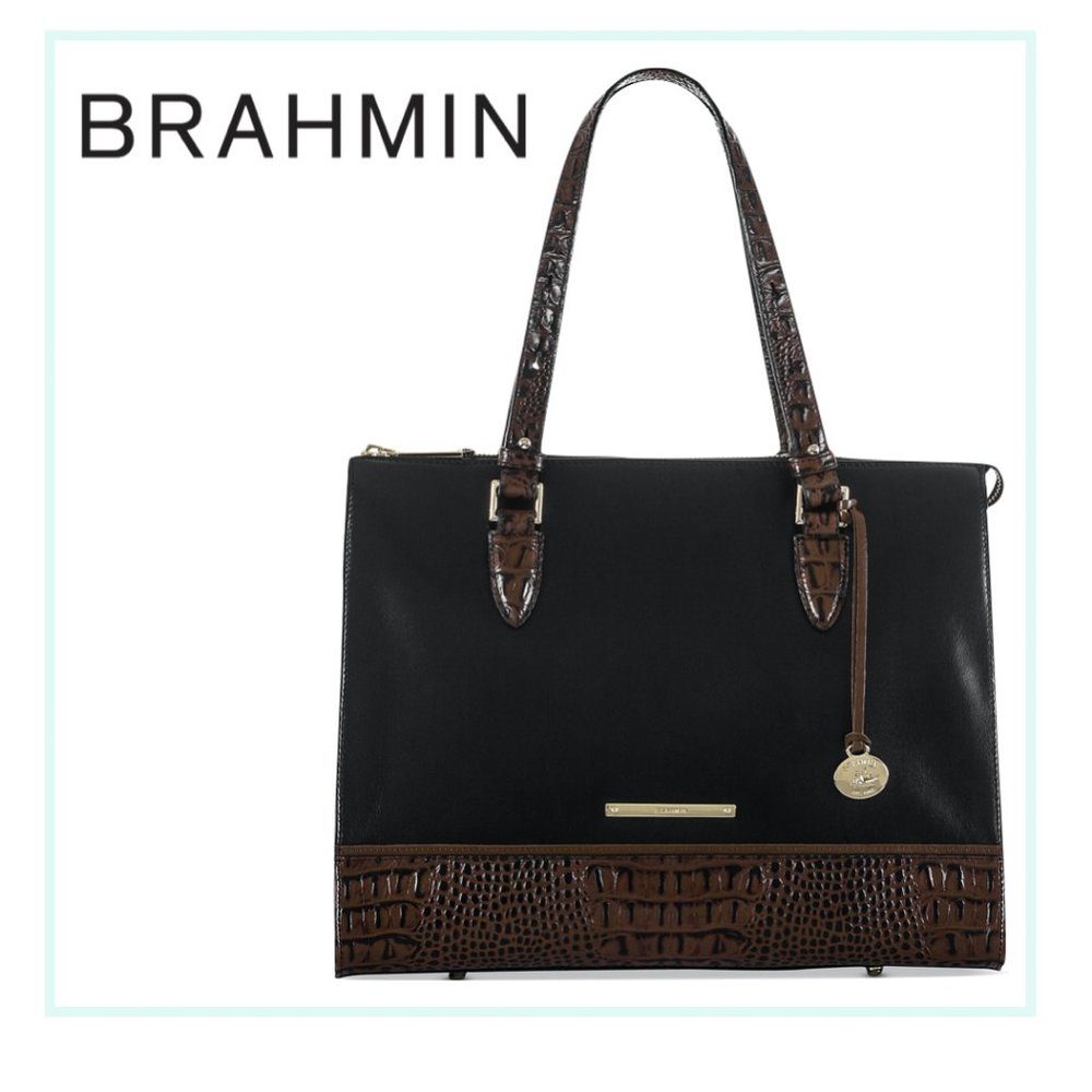 Brahmin Croc Embossed Anywhere Tote